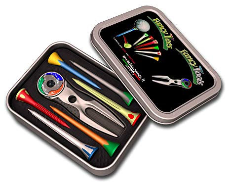 FancyTees Combo Pack M24 Alzapitch und Tee Golf Design, Unisex - Erwachsene, Schwarz, Design e qualità Made in Italy