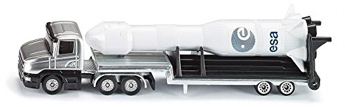 siku 1614, Low Loader with Rocket, Metal/Plastic, Silver/White, Folding launcher, Removable rocket