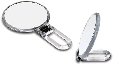 Danielle Creations 5.5-Inch Folding 2-Sided Hand Mirror, 10x Magnification, Acrylic