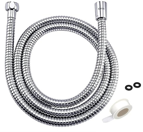 Klabb 96-Inch Extra Long Stainless Steel Shower Hose – Flexible, Anti-Kink Handheld Shower Head Hose with Brass Fittings, Leak-Proof, Corrosion-Resistant, Easy to Install Universal Replacement