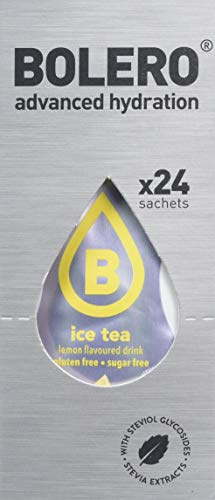 BOLERO ICE TEA Lemon - Bevanda istantanea senza zucchero, sapore di tè al limone, Pacco da 24 x 8g