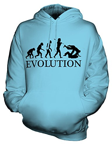 Candymix Judo Évolution Unisexe Sweat Pull à Capuche Homme Femme, Taille Medium, Couleur Bleu Ciel