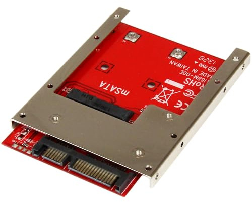 StarTech.com mSATA SSD to 2.5in SATA Adapter Converter - mSATA to SATA Adapter for 2.5in bay with Open Frame Bracket and 7mm Drive Height , TAA (SAT32MSAT257)