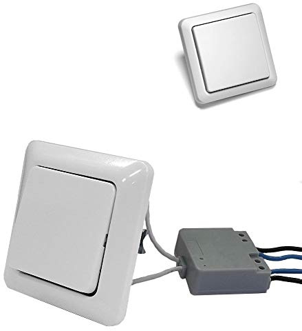 Funklicht-Set - zusätzlicher Lichtschalter für vorhandene Lampen nachrüsten - 1 x Funkschalter + 1 x Wandsender