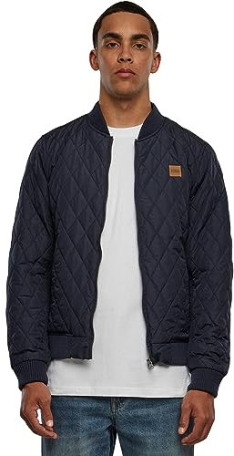 Urban Classics TB862 Herren Steppjacke - Diamond Quilt Nylon Jacke - Ideal als Übergangsjacke, Blau (navy 155), Gr. Large