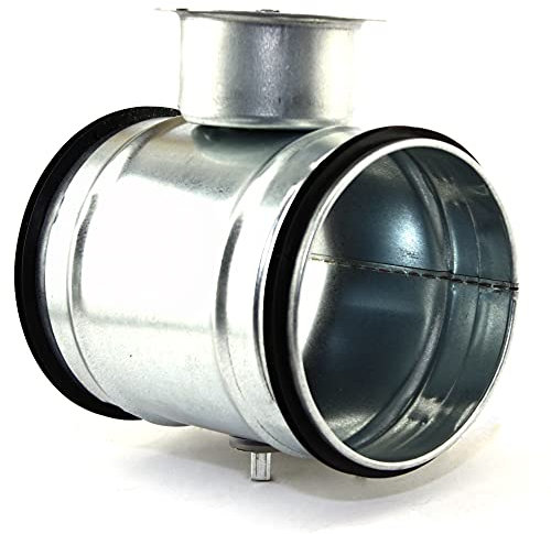 Tuyau de ventilation à clapet papillon, débit d'air réglable avec joint en caoutchouc, joint double lèvre, tuyau spiralé, débit d'air réglable Ø 125 mm.