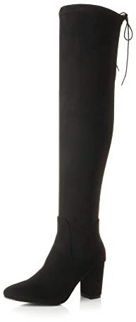 AJVANI high block heel stretch lace up riding over knee boots size 4 37