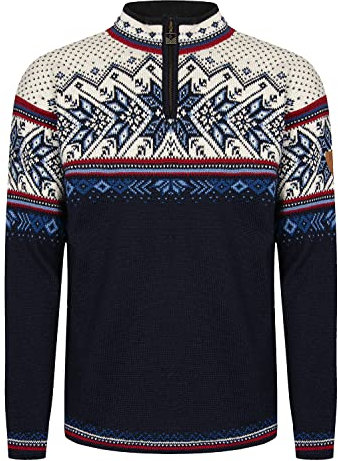 Dale of Norway Vail Sweater 100% Lightweight Wool Knit Quarter Zip Pullover