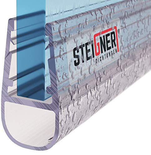 STEIGNER Guarnizione doccia, 90cm, per spessore vetro 3,5/4/ 5 mm, guarnizione dritta in PVC, UK06