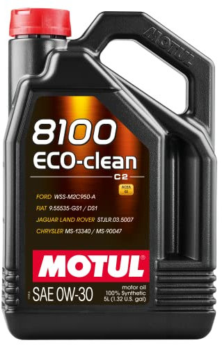 Motul 102889 - Olio Motore 8100 Eco-Clean 0W-30, 5 l, Marrone