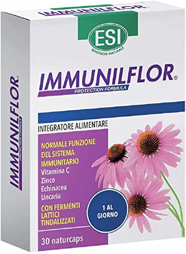 Immunilflor 30 Cápsulas – Refuerzo para las Defensas con Equinácea, Zinc, Vitamina C y Fermentos Lácticos Tindalizados – Fórmula Completa para el Sistema Inmunitario – Apt para Adultos y Adolescentes