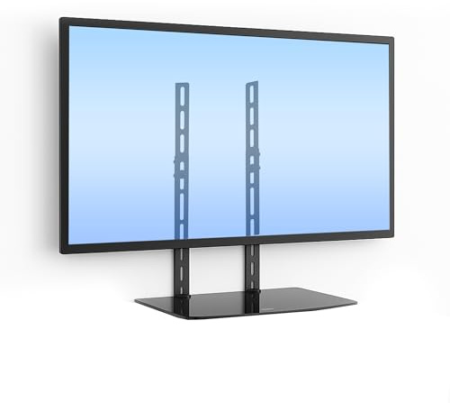 Mount-It TV Wall Mount Shelf Bracket Under TV for Cable Box, DVD Player, Stereo AV Components Shelf,Black