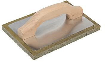 Nespoli Frattazzo Spugna Grigia Manico Legno 14x21 cm