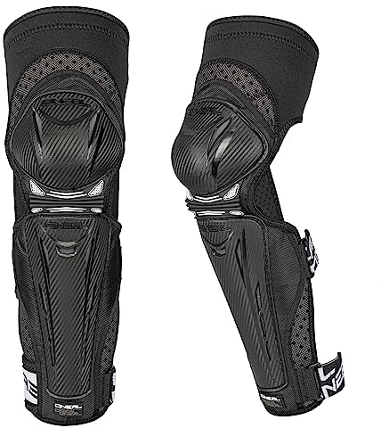 O'NEAL Knieprotektor | Park FR Carbon Knee Guard Knieschoner MTB & MX I BMX MTB Downhill I Leichtgewichtiger Knieschützer für Knie & Schienbein | Schwarz Weiß | Größe XXL