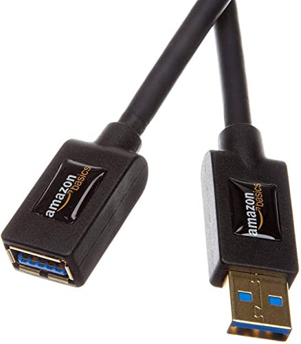 Amazon Basics Rallonge Câble USB 3.0 mâle A vers Femelle A 3 m, pour Ordinateur Noir