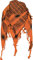 Doktor Hardstuff Original Arafat Tuch - Orange Schwarz