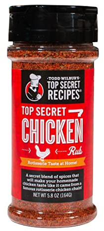 Todd Wilbur's Top Secret Recipes Chicken Rub - Make Chicken That Tastes Like it Came From a Famous Rotisserie Chain (Compare to Boston Market®) - MSG & Gluten Free – New 5.8 oz Shaker Bottle