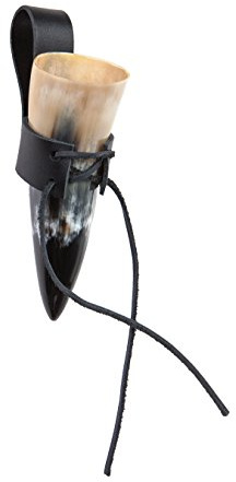 Corne à boire - Corne à hydromel 100 – 190 ml avec passant de ceinture
