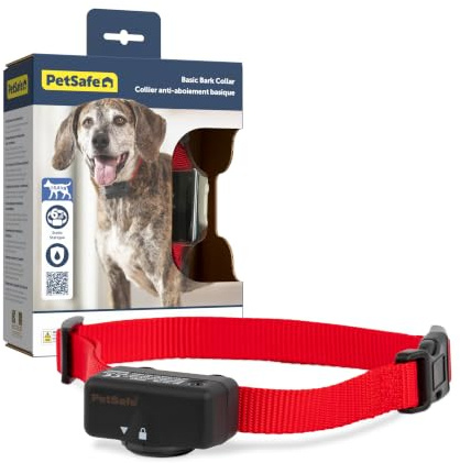 Petsafe - Collier Anti-Aboiements pour Chien, Solution À Stimulation Électrostatique Progressive 6 Niveaux, Collier Léger Étanche Et Ajustable, Sangle Rouge