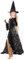 Boland - Kostüm Zauberin für Kinder, langes Kleid und Hut, Hexe, Magierin, Mädchen Kostüm, Karneval, Mottoparty, Halloween, Schwarz