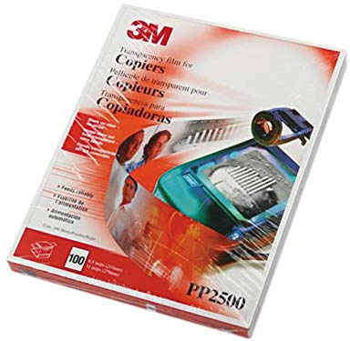 Transparency Film for Laser Copiers, LTR, Clear, 100/Box, Sold as 1 Box