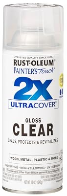Rust-Oleum 334029 Painter's Touch 2X Ultra Cover Spray Paint, 12 oz, Gloss Clear