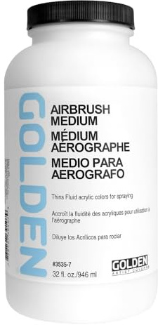 Golden Acrylique moyen : Aérographe moyen 946ml :for thinning fluid colours to create an Aérographe colour