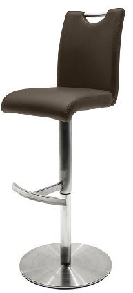 Robas Lund Barstuhl Braun 360°drehbar mit Kunstlederbezug, belastbar bis 120 kg