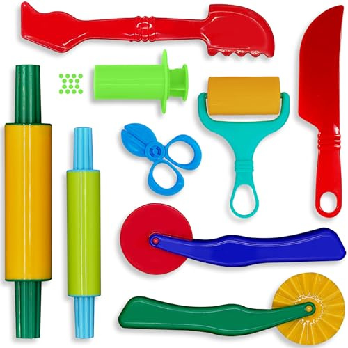 DIMROM Clay and Play Dough Tools Nine Piece Set - Ages 3 & Up (9pcs)