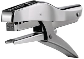 Rexel Optima 19 - Grapadora de pinza (capacidad para 2 horas, acabado cromado, para uso con grapas SP19 1/4), color plateado y negro