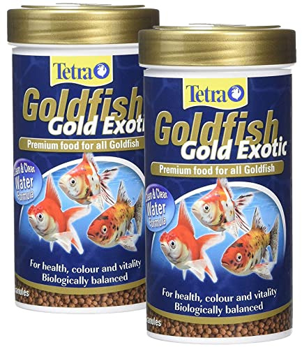 Tetra Goldfish Gold Exotic Fish Food, Complete Premium Fish Food for All goldfish, 250 ml (pack of 2)