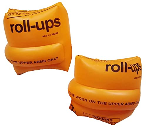 Topsung Inflatable Arm Bands Floatation Sleeves Water Wings Swimming Arm Floats for Children and Adults (Orange)