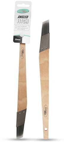 Axus Decor Angled Fitch Paint Brush (Grey Series) - 25mm - For All Paints, Filaments, For Detailed Work & Touching Up, Comfortable Handle, Rust-Resistant Stainless Steel, Grey