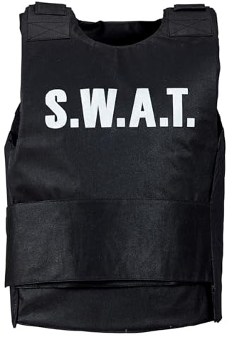FIESTAS GUIRCA | Chaleco SWAT para Adulto Hombre - Accesorio de Disfraz de Policía y Fuerzas Especiales - Ideal para Fiestas de Disfraces, Halloween y Carnaval - Negro