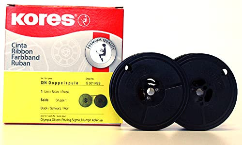 Kores G001NSS Farbband, Seide schwarz für Modell DIN Doppelspule