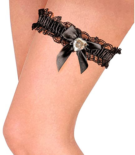 W WIDMANN MILANO Party Fashion - Strumpfband, mit Schleife und Herz, Accessoire, Karneval, Mottoparty