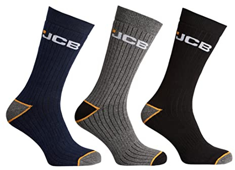 3 Paar Herren Socken JCB Outdoor Activity – aus Offizielle JCB – farblich sortiert – UK Größe 9–12