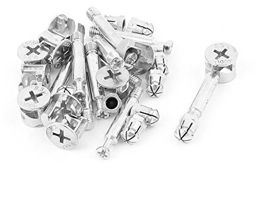 sourcing map 10 Sätze 3 in 1 Möbel Verbindungssatz 15 mm Außendurchm. Nockenbeschlag, M6x40mm Passschrauben, 8.2mm Außendurchm. Voreingesetzte Mutter