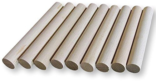 BrilliantBuys Lot de 10 chevilles en bois, bâtons de 20 mm d'épaisseur, 10 cm de long
