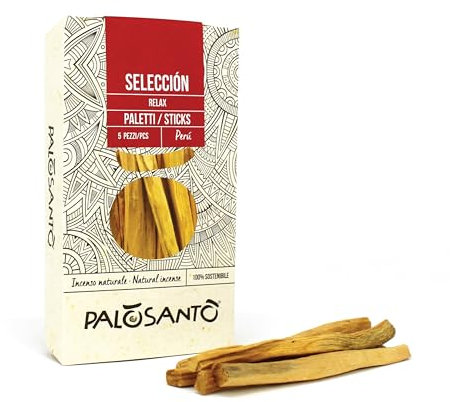PALOSANTO - Palo Santo Räucherholz - Räucherstäbchen Seleccion – Natürlicher Weihrauch – Intensives und süßes Aroma - Original Bursera Graveolens – 5 Stck.