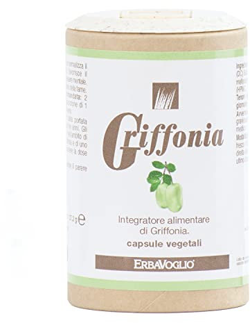 Erbavoglio Capsule di Griffonia - 50 capsule - Integratore alimentare convenzionale - Supporta l'umore e il benessere mentale, ideale per contrastare ansia e stress grazie al contenuto di 5-HTP.