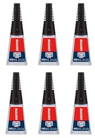 Loctite Super Glue Liquid Longneck Bottle, Clear, 0.35 fl oz Bottle, 6 Pack - Superglue for Plastic, Wood, Metal, Crafts & Repair, Cyanoacrylate Adhesive Instant Glue, Quick Dry
