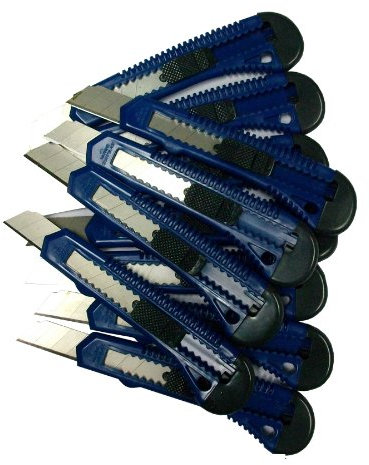 25 Stück Teppichmesser Cuttermesser Paketmesser 18 mm Folienmesser