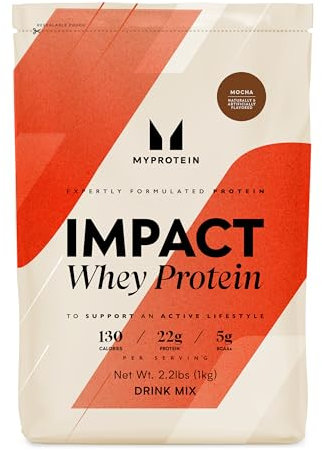 MyProtein Impact Whey Protein Powder – Mocha Flavour – 1kg, 23g of Protein per Serving, Supports Muscle Building, Recovery & Lean Muscle Maintenance – 33 Servings