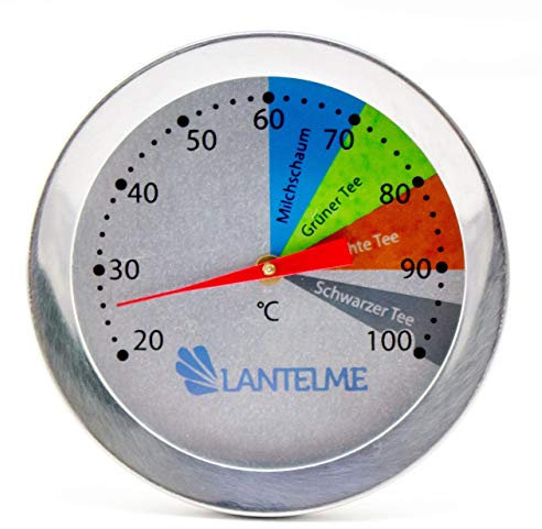 Lantelme Barista Milchthermometer aus Edelstahl mit Clip | Analog Thermometer zum Aufschäumen von Milch Milchschaum | Küchenthermometer für Latte Macchiato Cappuccino Kaffee Kakao und Tee