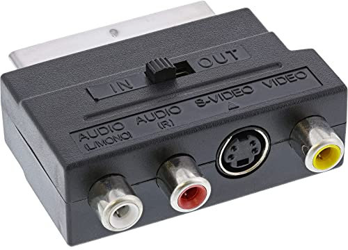 InLine 89953 - Adaptador euroconector (entrada/salida) a 3 conectores RCA hembra y 1 conector S-VHS