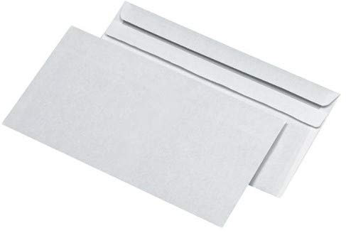 Briefumschlag ohne Fenster DIN lang 110x220mm selbstklebend 75g weiß mit grauem Innendruck (PACK=1000 STÜCK) Nein