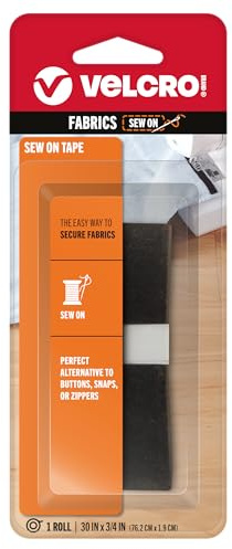 VELCRO Brand - 90029 For Fabrics | Sew On Fabric Tape for Alterations and Hemming | No Ironing or Gluing | Ideal Substitute for Snaps and Buttons | Tape, 30in x 3/4in, Black