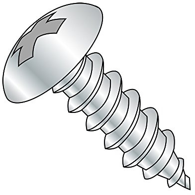 Small Parts 0807ABPT Steel Sheet Metal Screw, Zinc Plated, Truss Head, Phillips Drive, Type AB, #8-18 Thread Size, 7/16 Length (Pack of 100)