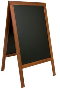 SECURIT - Gehwegtafel aus Kiefernholz „Woody“ - Tafel für Kreidemarker - Für Restaurants, Bars, Cafés Geschäfte - 69 x 125 cm - Schwarz